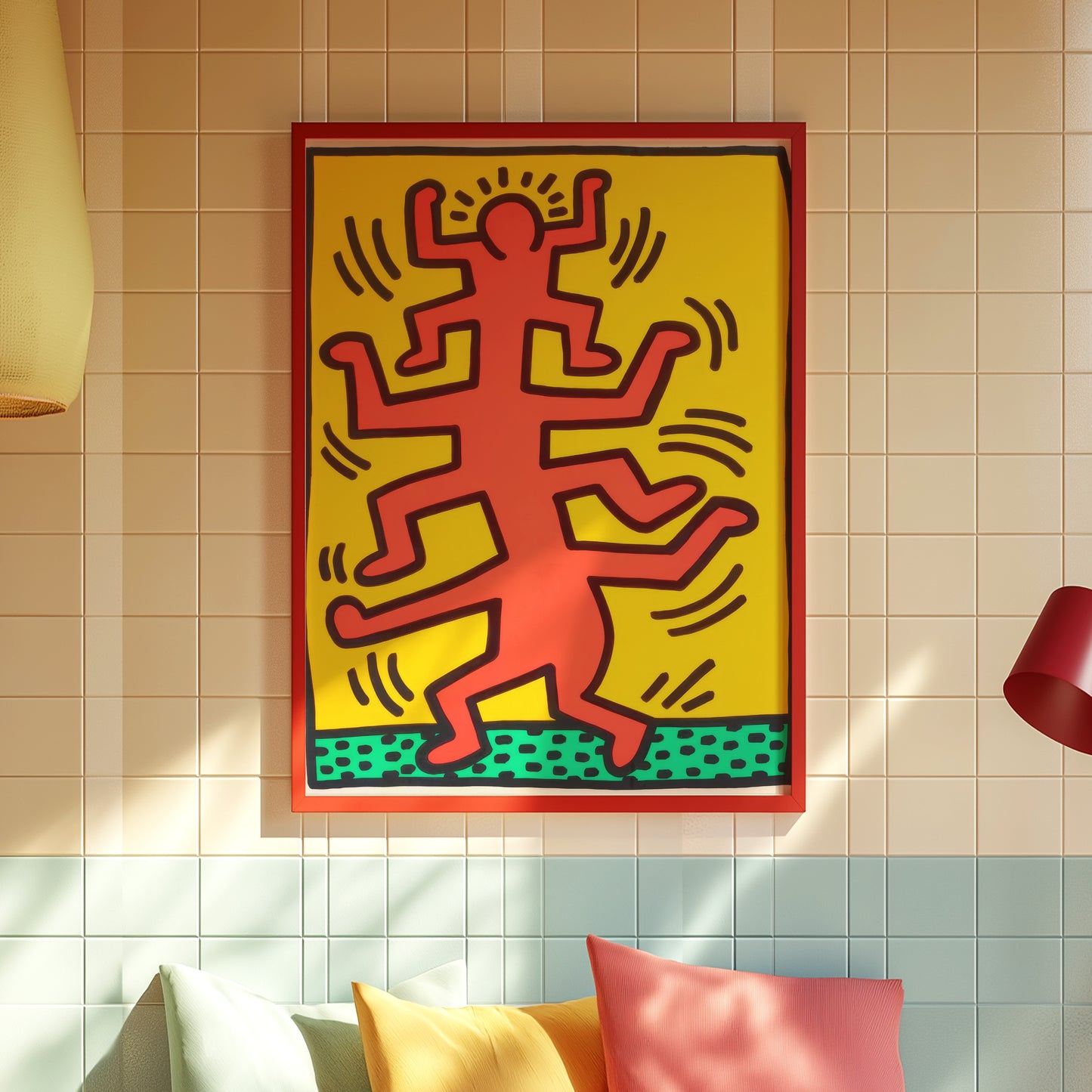 Vibrant Keith Haring-Inspired Art Print: Energize Your Space with Bold Color and Movement