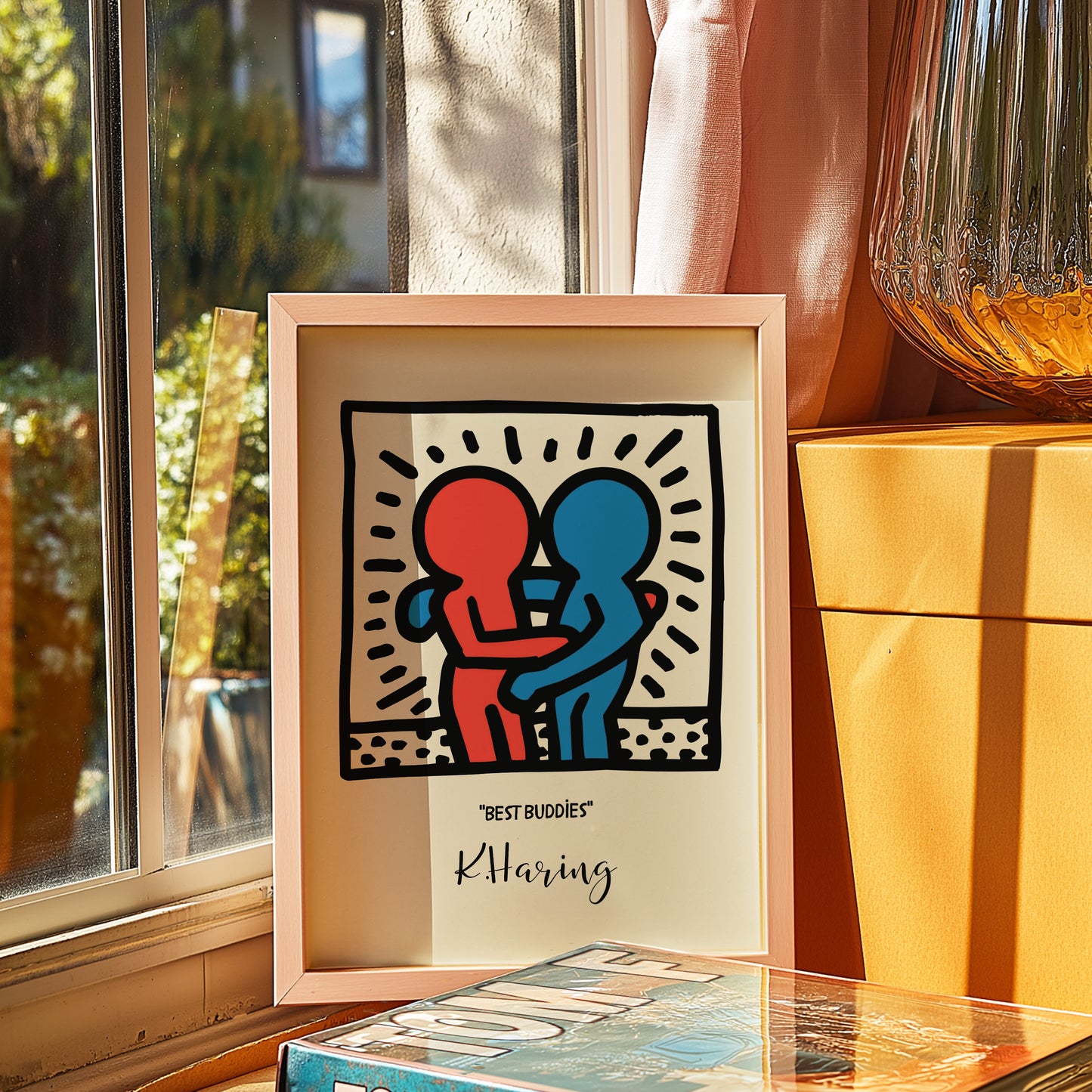 Best Buddies by K. Haring: Iconic Pop Art Print for Modern Spaces