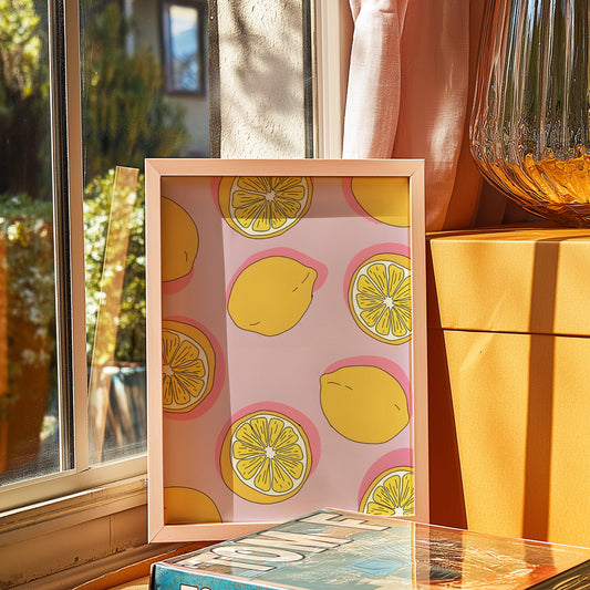 Cheerful Lemon Art Print: Brighten Your Space with Vibrant Citrus Style