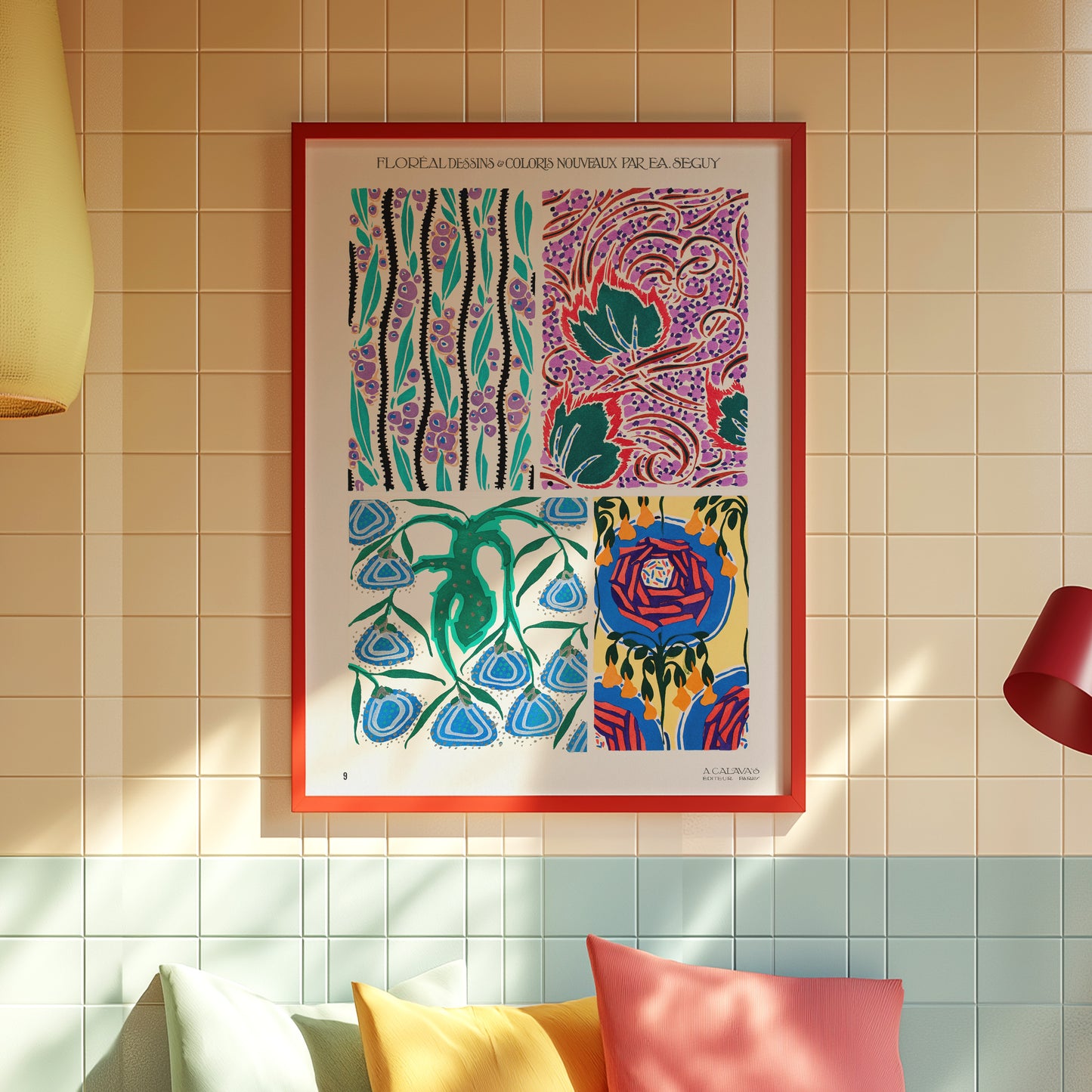 Floral Patterns Art Print: Vibrant Colors and Chic Design for Modern Interiors