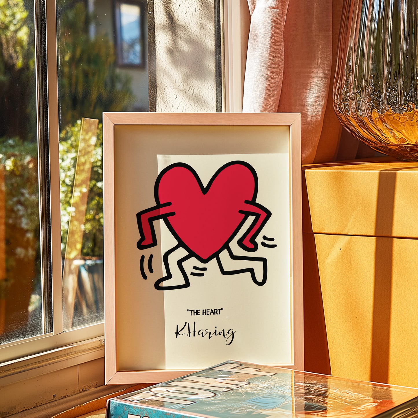 Energetic Pop Art Print "The Heart" by K. Haring for Modern Spaces