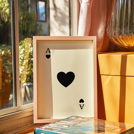 Ace of Hearts Print: Perfect Minimalist Wall Art for Cozy Spaces