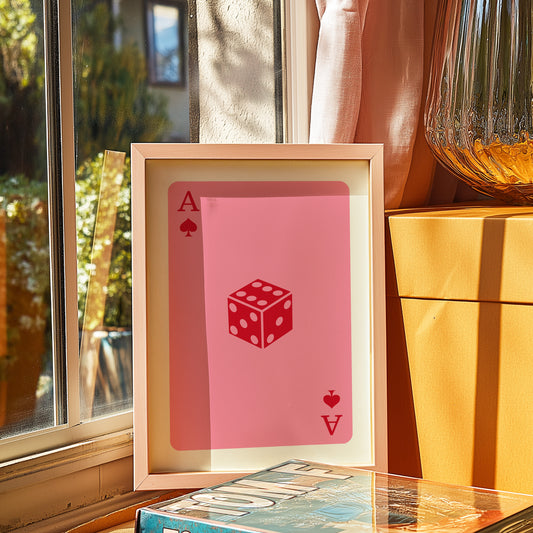 Ace of Spades Art Print with Dice: Unique Wall Décor for Modern Spaces