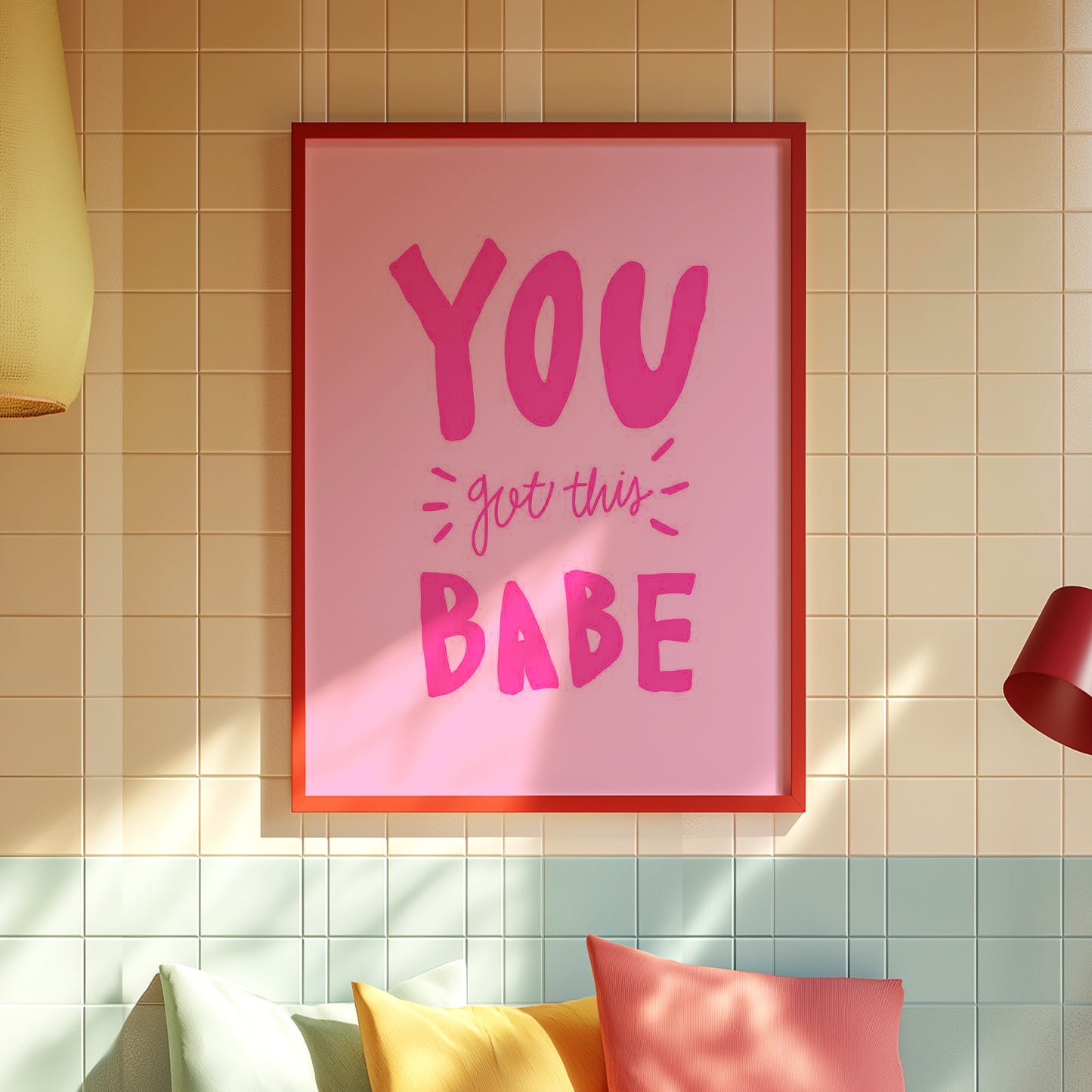 Empowering Pink Wall Art: "You Got This Babe" for a Cheerful Home Vibe